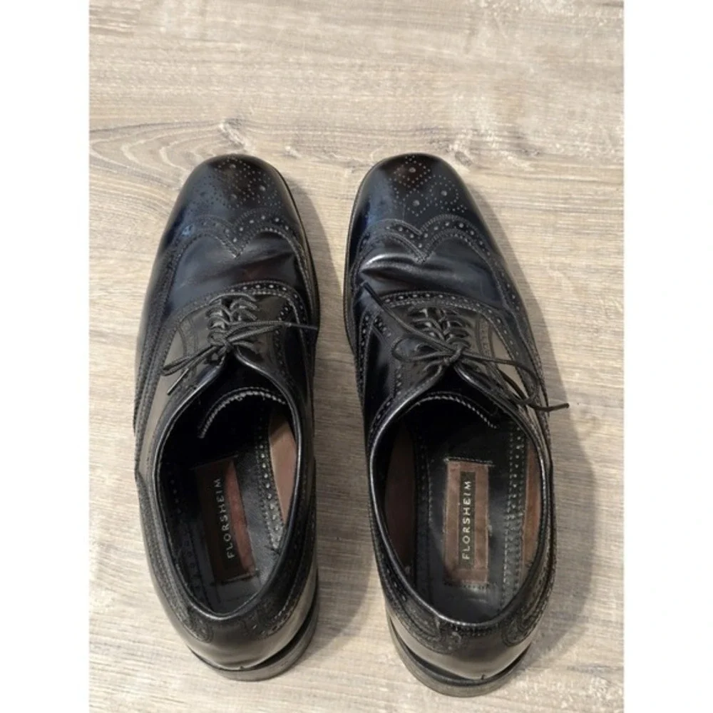 Florsheim Men's Black Oxfords Wingtip Dress Shoes Size 10.5D‎